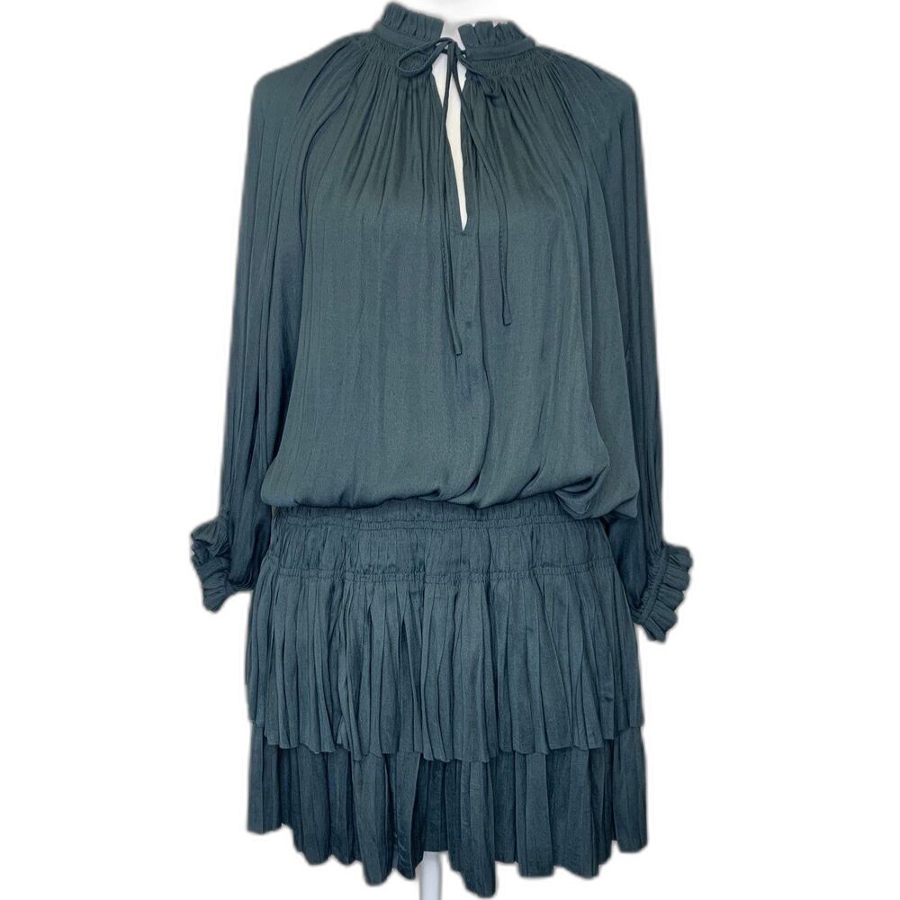 Womens Current Air Laurel Pleated Mini Dress Fairy Whimsy Flowy Dressy Classy S